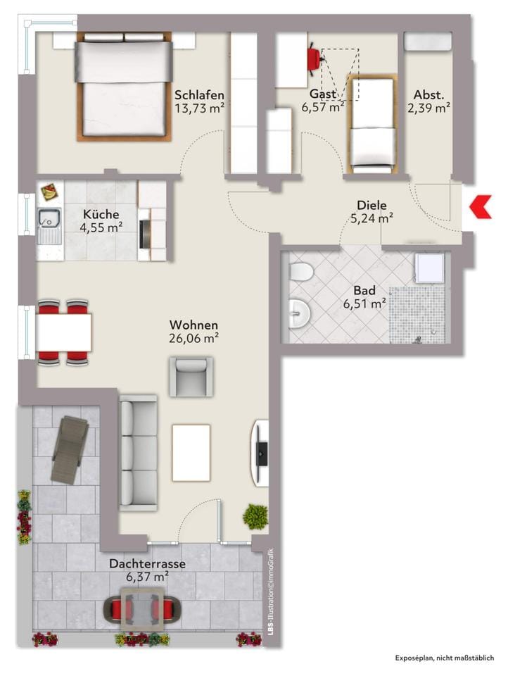 Immobilie in Langquaid - 3 Zimmer Wohnung mit unverbaubaren Ausblick - Bild 0