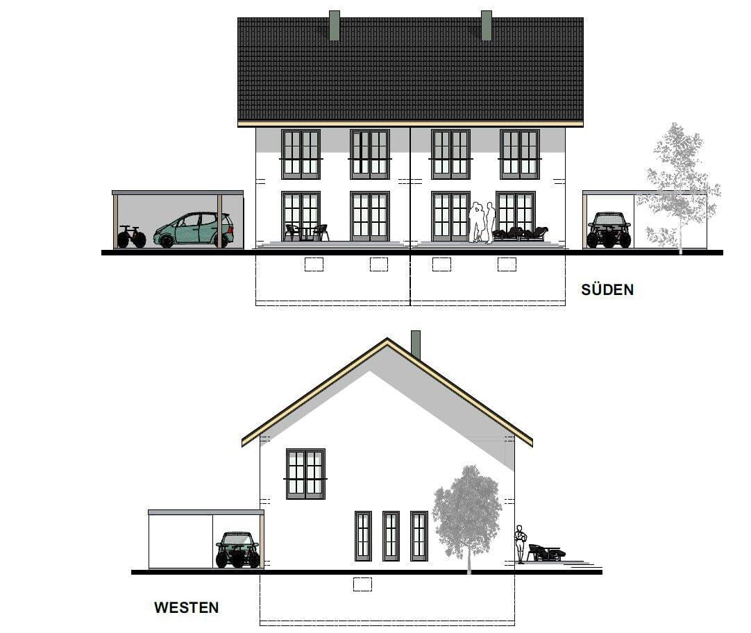 Immobilie in Neuhausen ob Eck - Neubauvorhaben Zwei Doppelhaushälften mit Garage/Carport auf sonnigem Grundstück in Neuhausen ob Eck - Bild 2