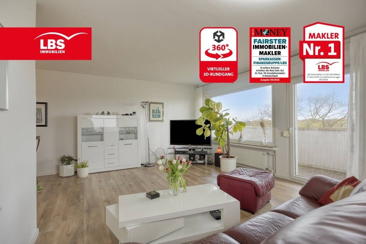 Immobilie in Dorsten - Stilvoll modernisierte 3-Zimmer-Wohnung mit Weitblick & Tiefgarage - Bild 0
