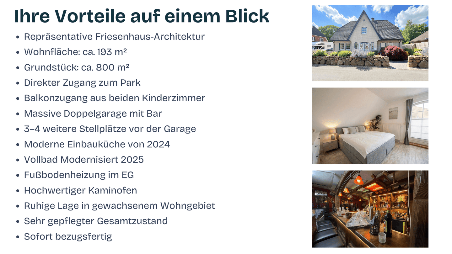 Immobilie in Pahlen - Luxuriöses Friesenhaus mit 193 m² im Herzen von Pahlen mit direktem Parkzugang und 800 m² Grundstücksfläche! - Bild 2