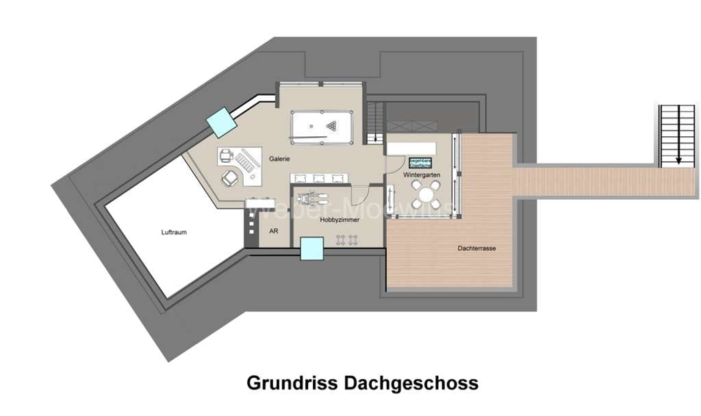 Immobilie in Wachtberg - Einzigartiges Architektenhaus mit Einlieger, traumhafter Dachterrasse, Wintergarten & Whirlpool - Bild 3
