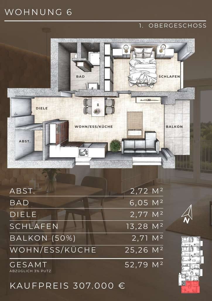 Immobilie in Untereisesheim - Exklusive 2ZI. Neubau mit KfW Förderung - Bild 1