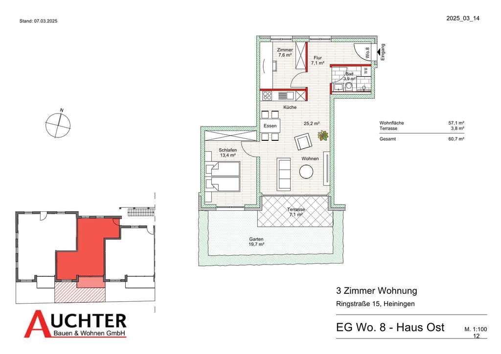 Immobilie in Heiningen - Zentrumsnahes Wohnen in Heiningen!  3 Zi-Wo im EG mit Terrasse und Gartenanteil  (HO-Wo 08) - Bild 2