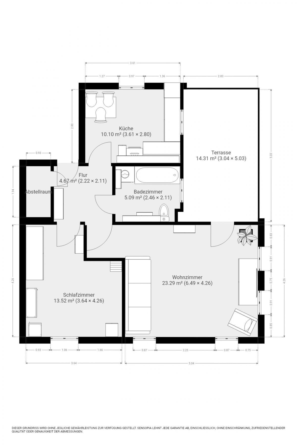 Immobilie in Barth - Attraktive 2-Zimmer-Wohnung in Barth – Vermietetes Anlageobjekt mit Südterrasse - Bild 3