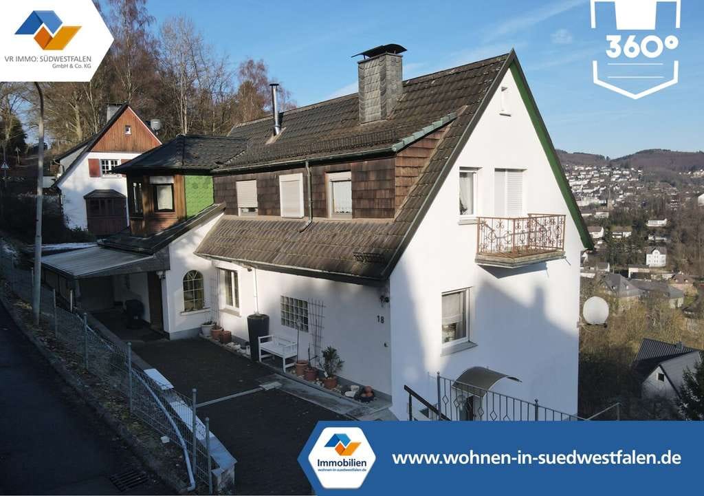 Immobilie in Werdohl - VR IMMO: Charmantes Wohnhaus mit Weitblick über Werdohl - viel Potenzial in ruhiger Lage. - Bild 0