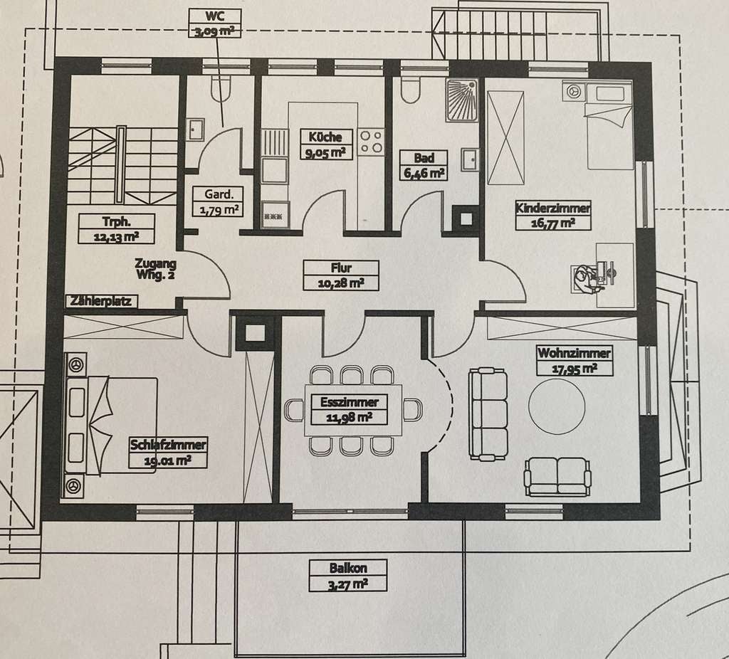 Immobilie in Aidlingen - OG-Wohnung in Aidlinger Villa - Bild 3