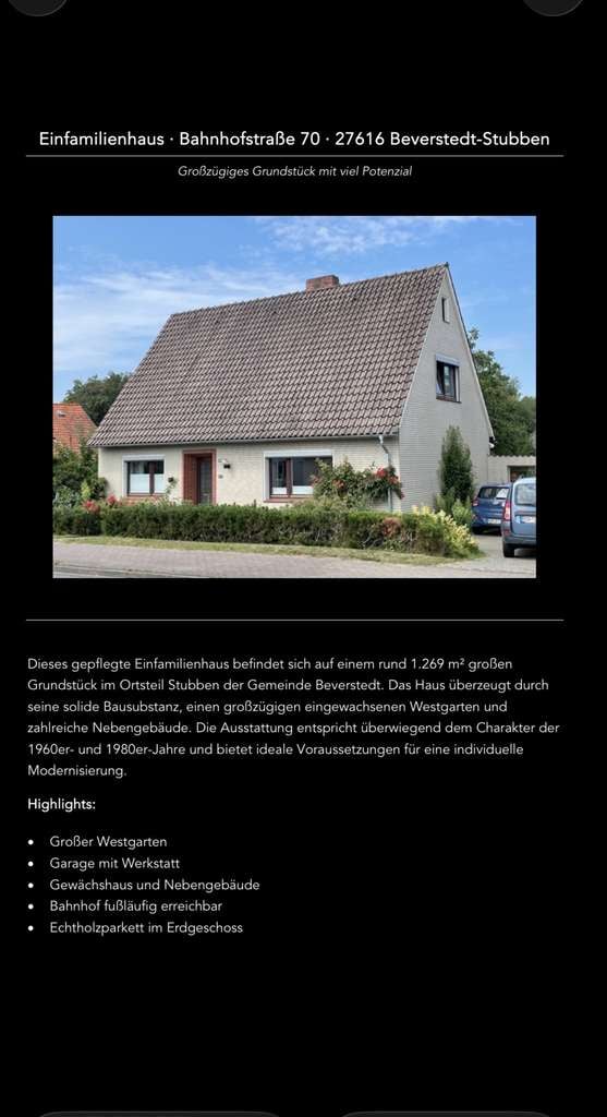 Immobilie in Beverstedt - Schönes altes Haus, mit großem Garten, zentral gelegen, zu verkaufen! - Bild 0