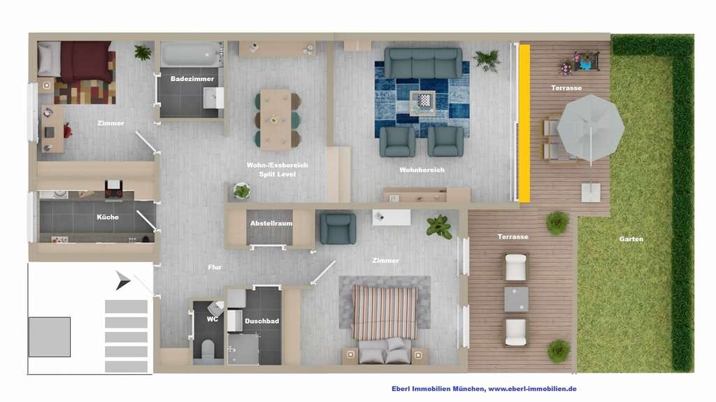 Immobilie in Haar - Helle und großzügige 3-Zimmer-Wohnung mit Garten in ruhiger Lage - Bild 1