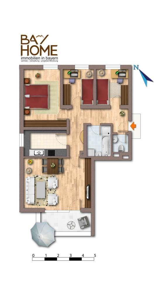 Immobilie in Geretsried - Gut geschnittene, helle 4-Zimmer-Wohnung mit großem Freisitz - Bild 0