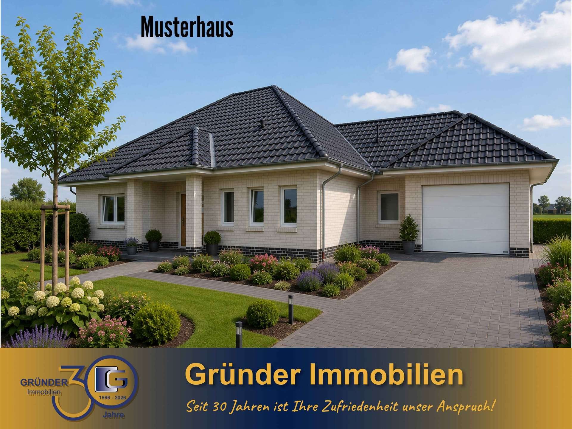 Immobilie in Dörpen - Großzügiger & moderner Neubau-Winkelwalmdachbungalow EH55! - Bild 0