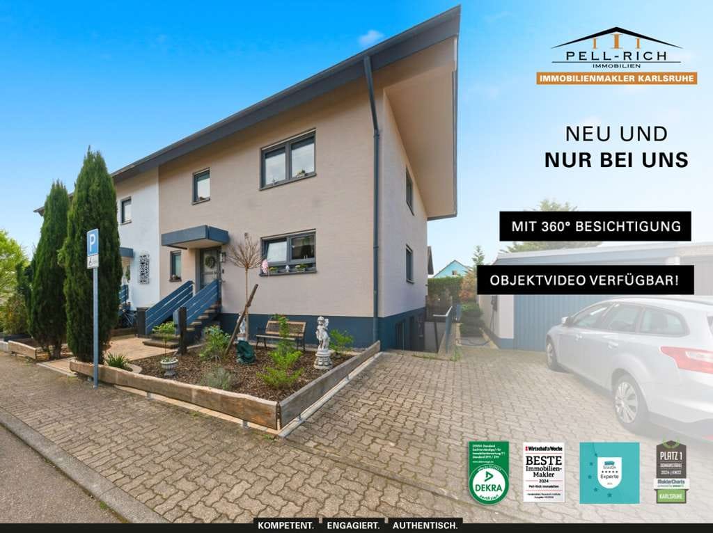 Immobilie in Stutensee - WOHLFÜHLOASE: Gepflegte Doppelhaushälfte in beliebter Wohnlage von Stutensee-Blankenloch mit Garage! - Bild 0