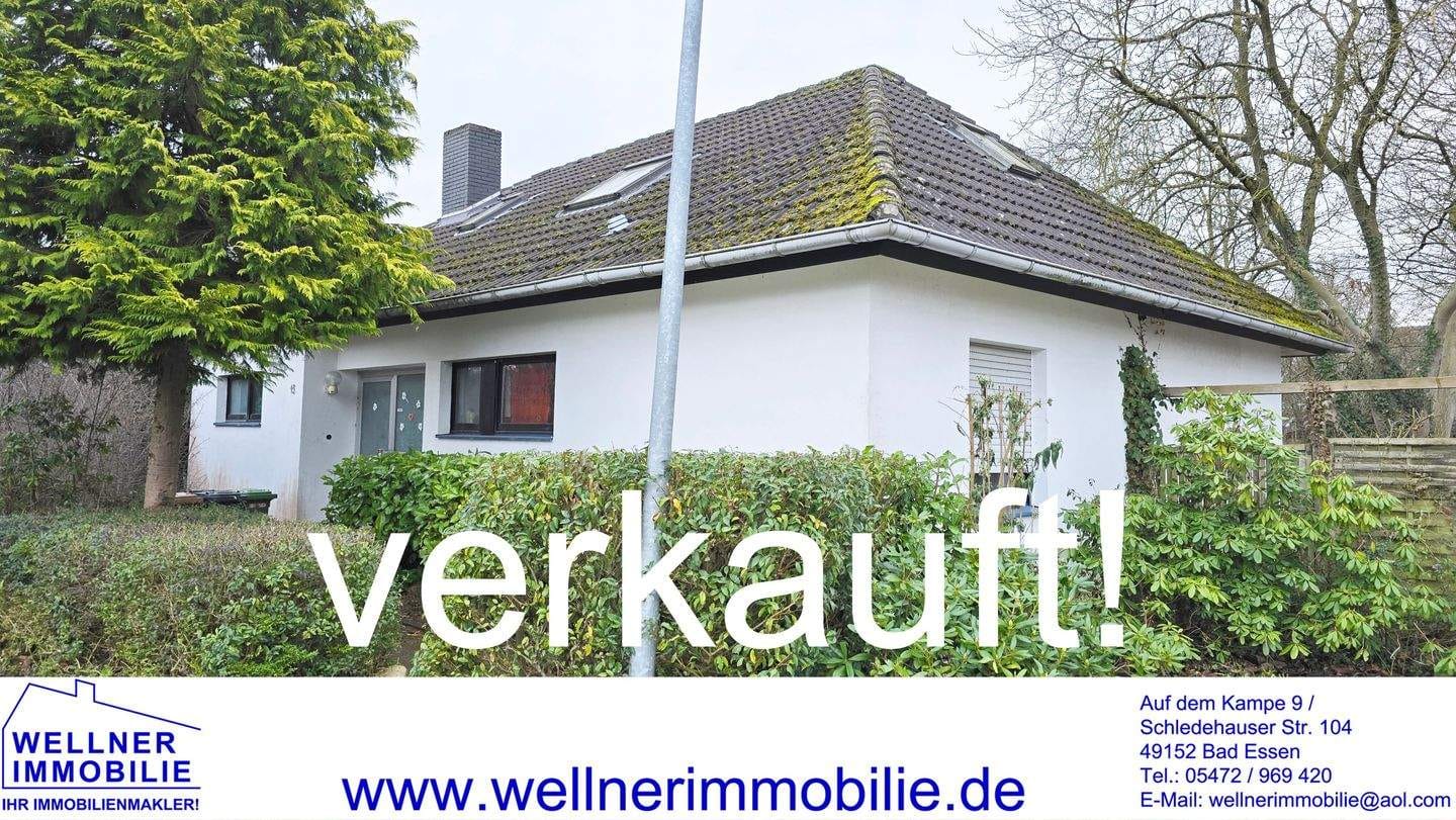 Immobilie in Bad Essen - !! VERKAUFT !!  BUNGALOW MIT EIGENTUMSGRUNDSTÜCK UND 2 GARAGEN! Modernisierungsbedürftig, aber mit solider Substanz - Bild 1