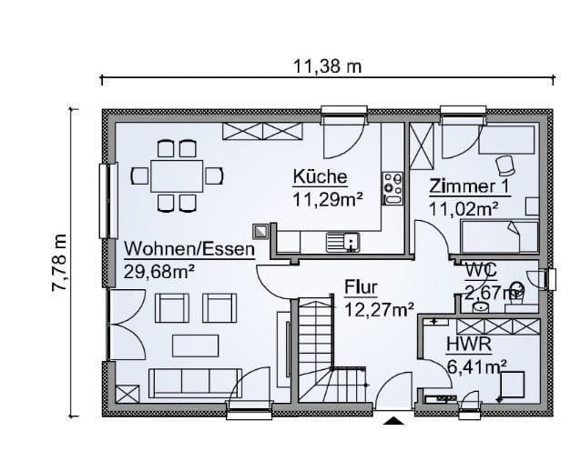 Immobilie in Görmin - Förderfähiges Einfamilienhaus inkl. 1.340 m² Baugrundstück in 17121 Groß Zastrow - Bild 2
