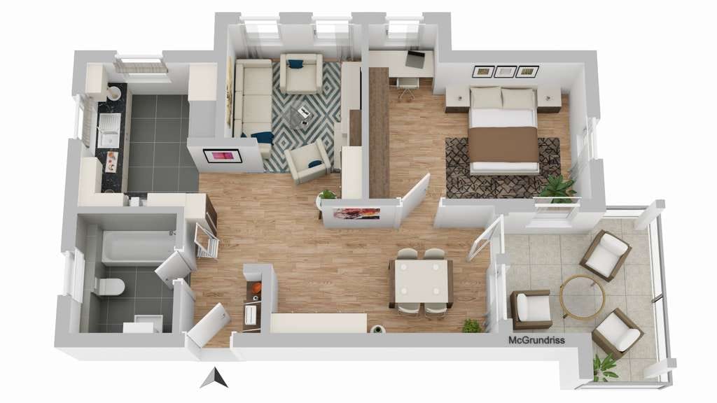 Immobilie in Asperg - Klein, fein und zentral: Perfekte 2 Zimmer mit Süd-Balkon - Bild 1