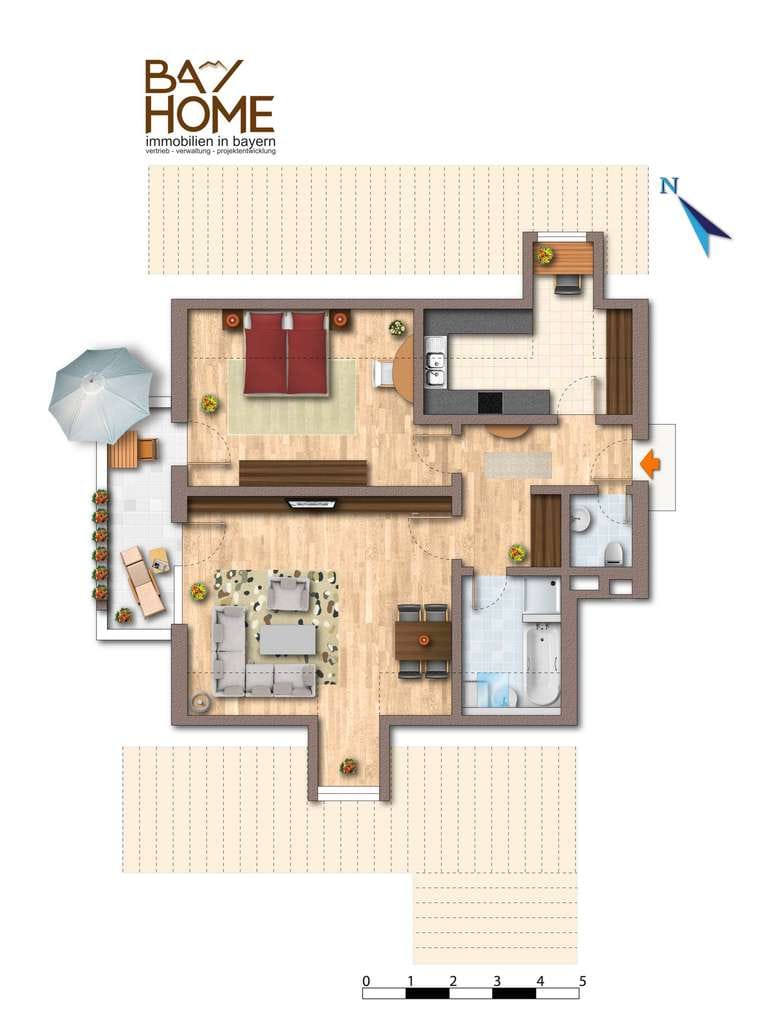 Immobilie in Geretsried - Pfiffige 2-Zimmer-Dachgeschosswohnung mit großem Balkon - Bild 0