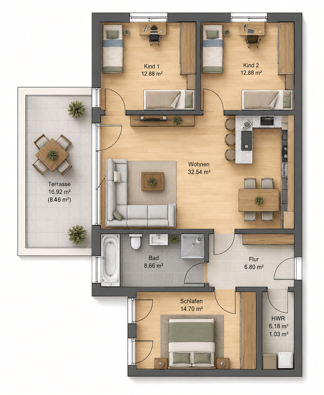 Immobilie in Steinberg am See - Moderne 4-Zimmer-Neubauwohnung mit Garten in ruhiger Wohnlage - Bild 3