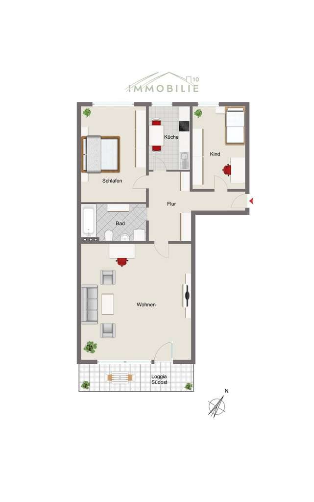 Immobilie in Burghausen - Vermietete 3-Zimmer-Wohnung in ruhiger Wohnlage - Bild 1