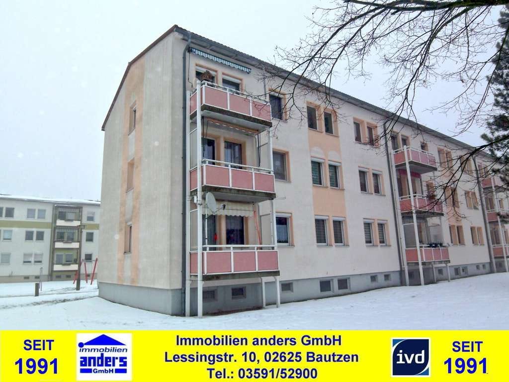 Immobilie in Lohsa - Łaz - 3-Raum-ETW mit Balkon - PKW-Stellplatz - zwischen Bautzen und Hoyerswerda - Bild 0