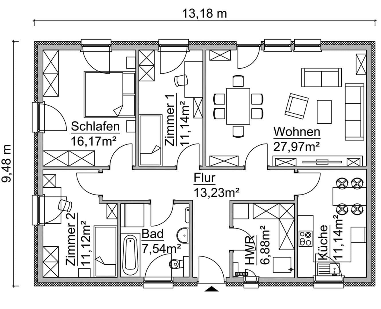 Immobilie in Dettmannsdorf - Bezugsfertiger Bungalow inkl. 500m² Grundstück in 18334 Dettmannsdorf - Bild 1