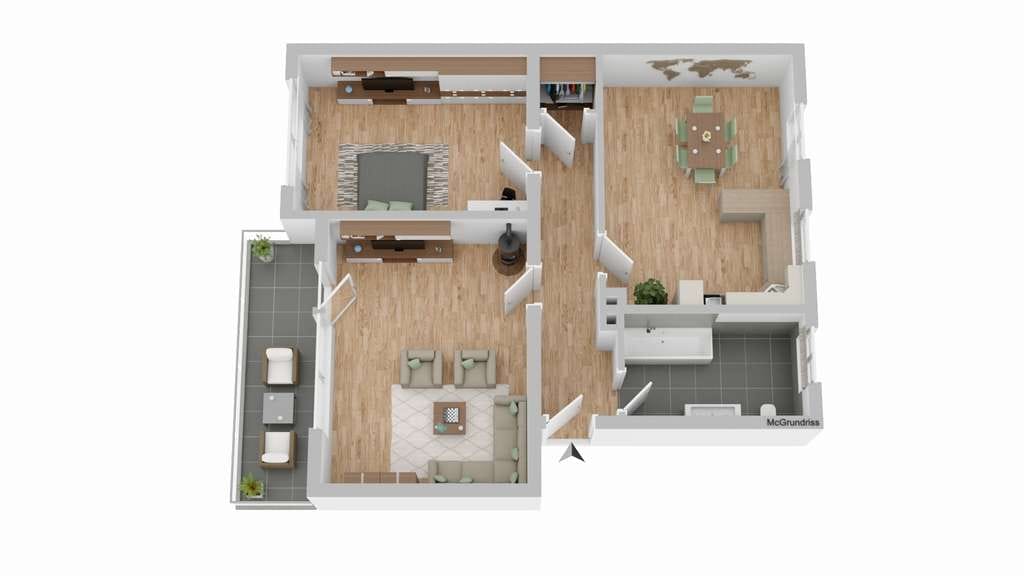 Immobilie in Penzberg - Ruhe und Geborgenheit im Penzberger Norden: 2,5-Zimmer-Wohnung im 1.Obergeschoss - Bild 2