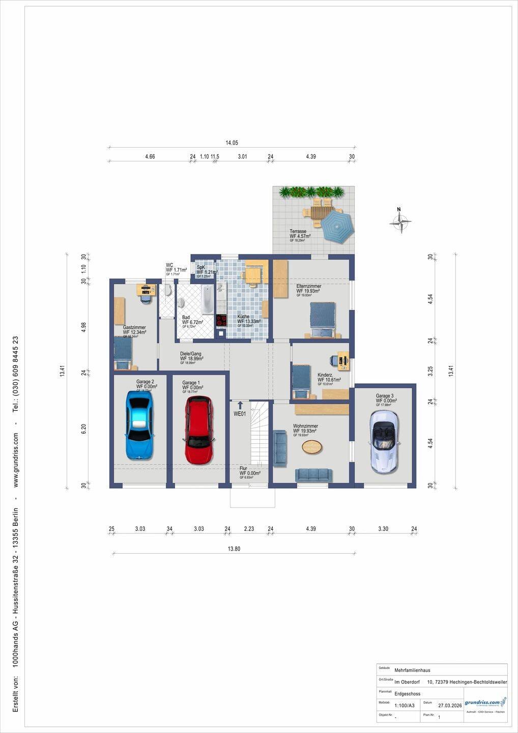 Immobilie in Hechingen - Geräumige DHH mit 3 Wohnungen in ruhiger Ortsrandlage. Ideal für Kapitalanleger oder Großfamilien   - Bild 4