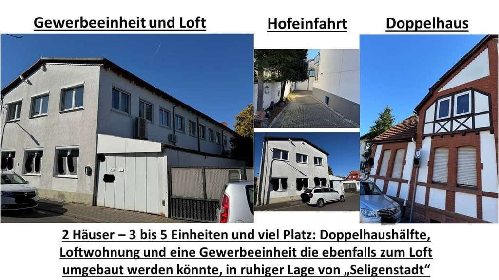 Immobilie in Seligenstadt - 2 Häuser – 3 bis 5 Einheiten: DHH, Loftwohnung und Gewerbe "Seligenstadt" - Bild 0