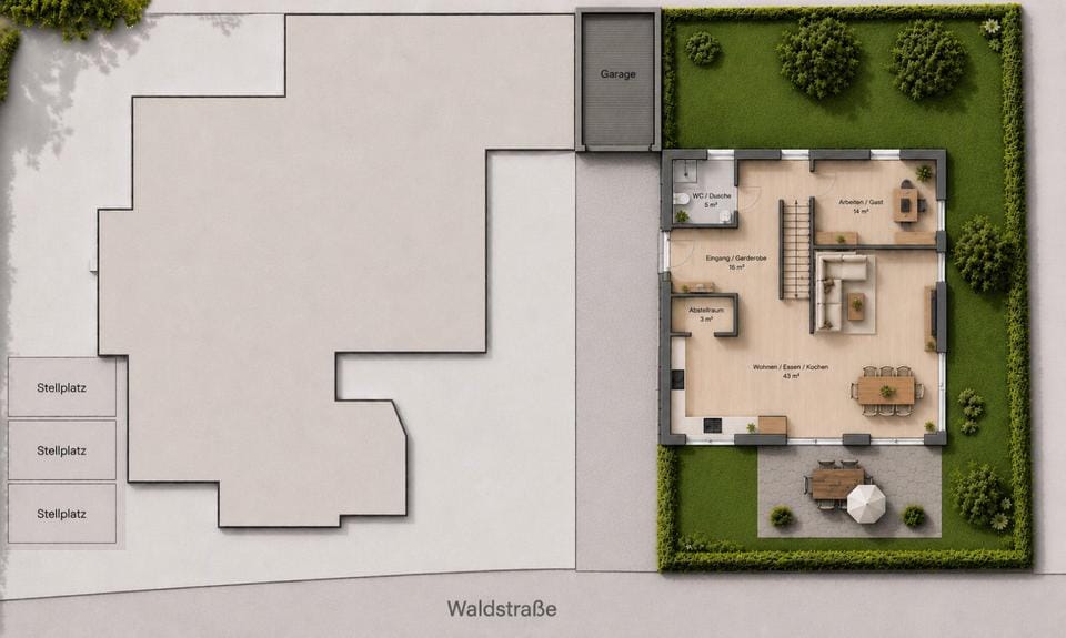 Immobilie in Gilching - Baugrundstück mit großzügigem Baurecht z.B. moderne Bauhaus-Villa - Bild 0