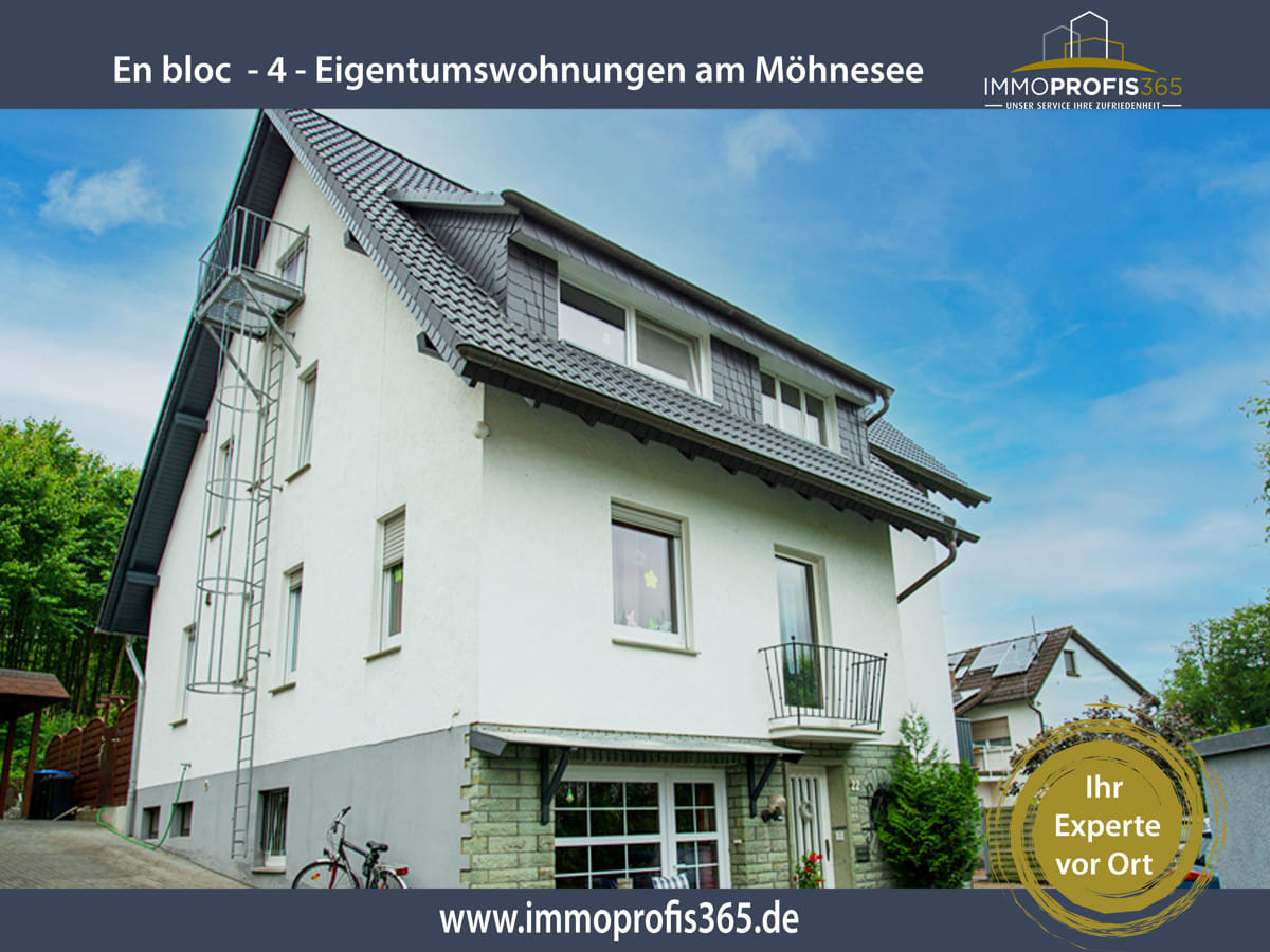 Immobilie in Möhnesee - Für Kapitalanleger mit Überblick. En bloc, -4- im top Zustand befindliche Eigentumswohnungen am Südufer des Möhnesee. Versteckte Lage.. - Bild 2