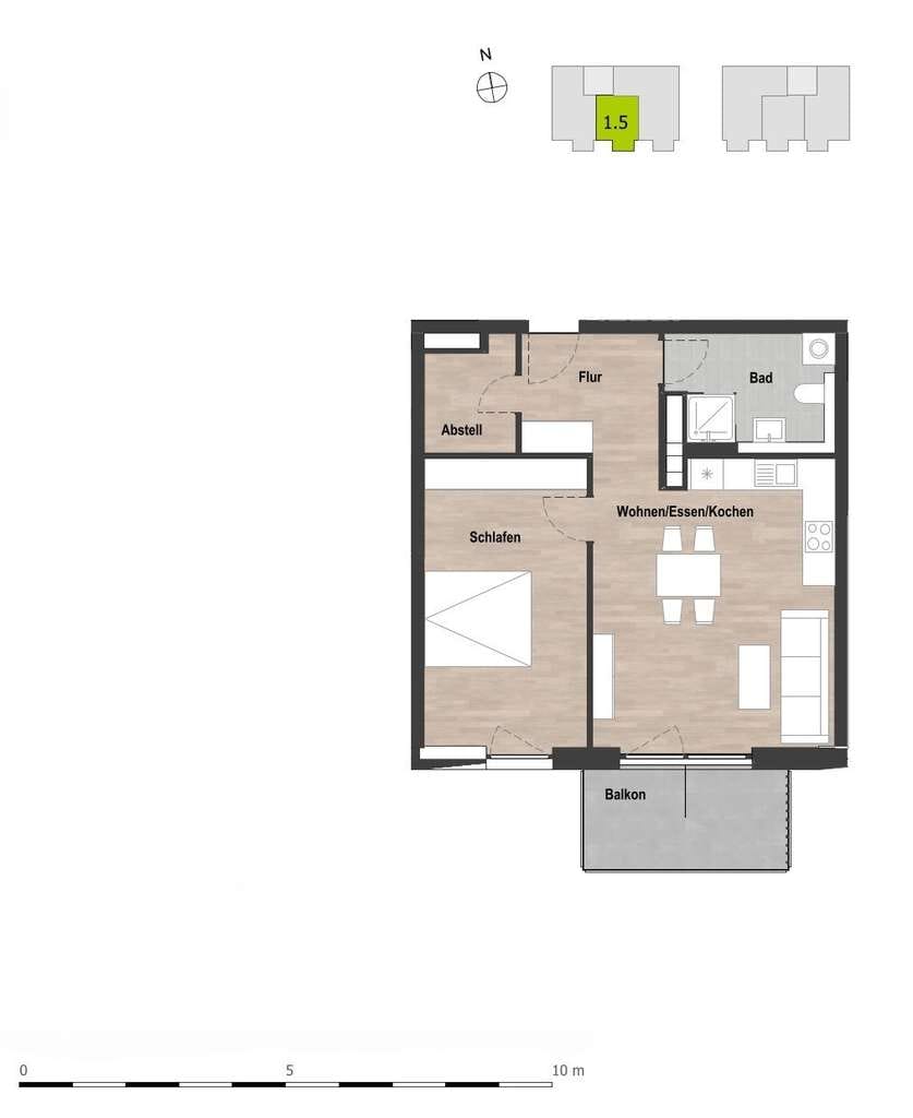 Immobilie in Reute - Wohnung 1.5 - 1.Obergeschoss - Bild 3