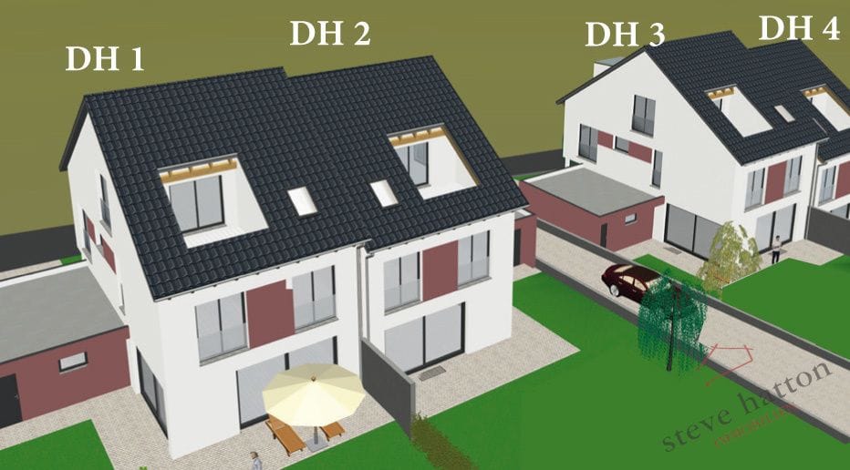 Immobilie in Aystetten - Hochwertige NEUBAUTEN:
 2 LUXUS-Doppelhaushälften - Bild 0
