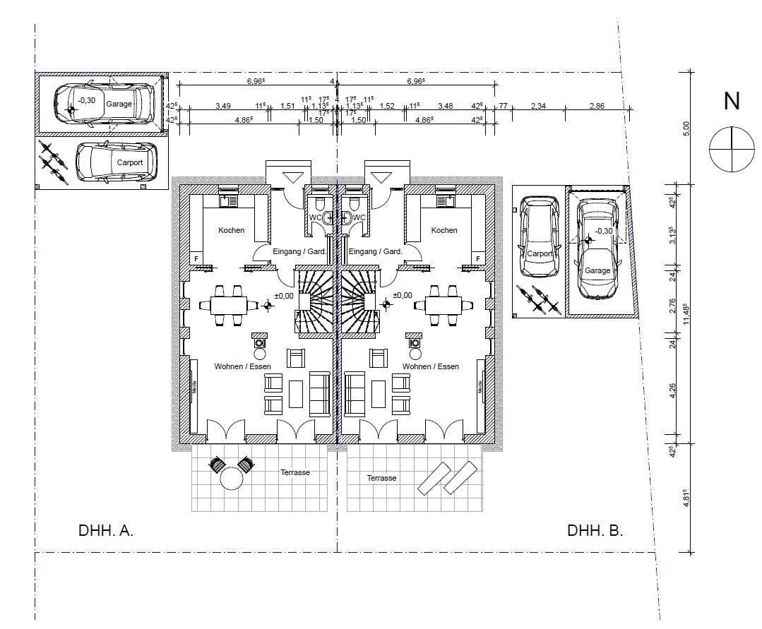 Immobilie in Neuhausen ob Eck - Neubauvorhaben Zwei Doppelhaushälften mit Garage/Carport auf sonnigem Grundstück in Neuhausen ob Eck - Bild 3