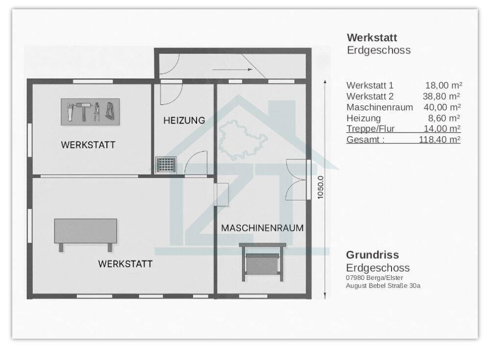 Immobilie in Berga/Elster - Wohnhaus mit Einliegerwohnung und Werkstatt, inkl. Nebengebäude, inkl. 698 m² Grundstück in Berga - Bild 3
