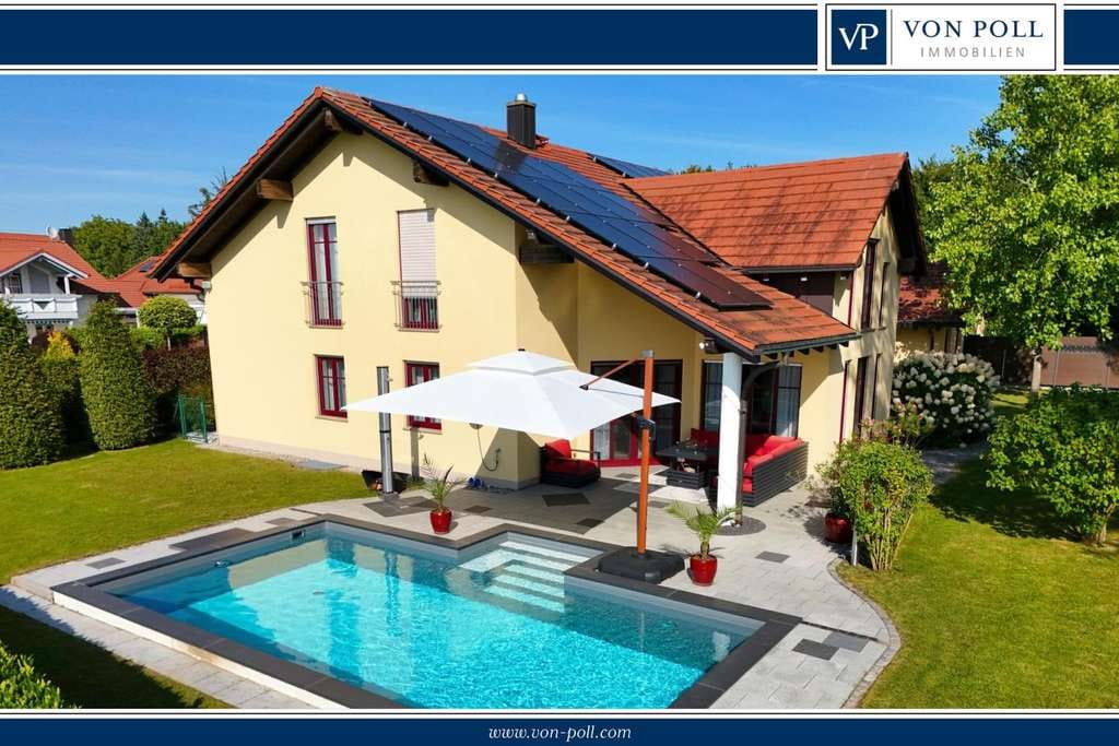 Immobilie in Inning am Holz - Work-Life-Balance: Familienparadies mit Büro, Pool und Panorama - Bild 0