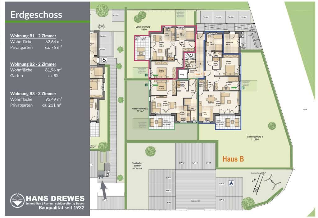 Immobilie in Schwülper - Neubauprojekt Schwülper - Barrierefr. EG-Wohnung mit 164m² Garten, Terr., Stellpl., Süd/Ost-Ausr. - Bild 3