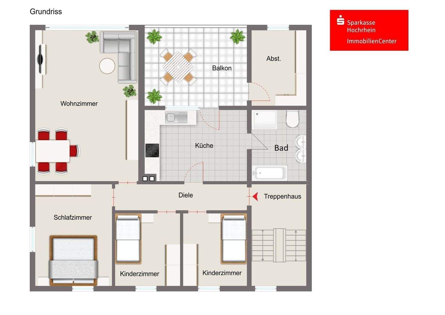 Immobilie in Laufenburg (Baden) - Wohnen am Dreispitz! Geräumige und moderne 4-Zimmerwohnung mit über 125 qm und tollem Freisitz - Bild 4