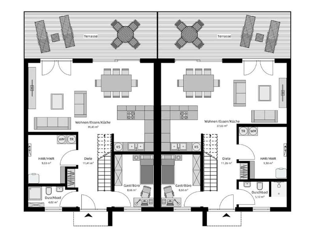 Immobilie in Bickenbach - NEUBAU / PROJEKTIERUNG - DOPPELHAUSHÄLFTE IN BICKENBACH MIT GRUNDSTÜCK - Bild 2