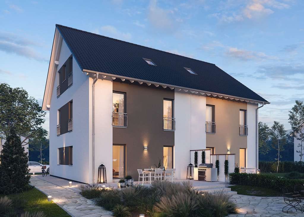 Immobilie in Gröbenzell - Modernes Doppelhaus auf großem Grundstück 2 Stellplätze je Einheit & sonnige Gärten - Bild 2
