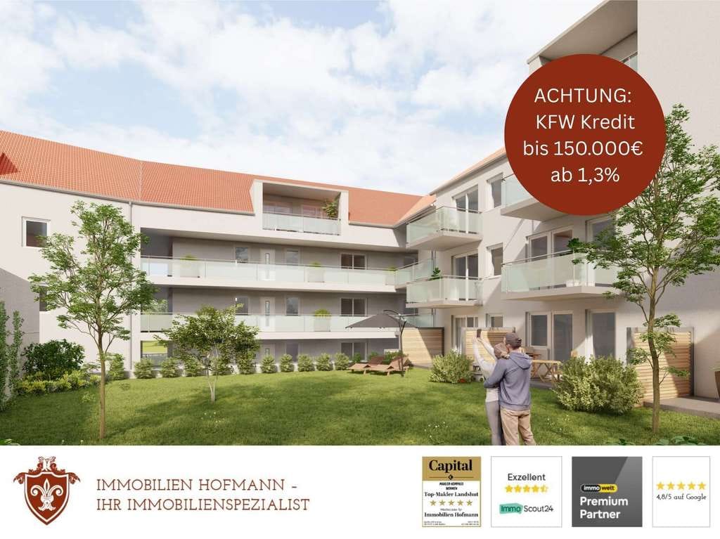 Immobilie in Geisenhausen - Region Landshut: 2-Zimmer-Investment – KfW-40 | QNG | Chance auf Förderkredit bis 150.000 € - Bild 0
