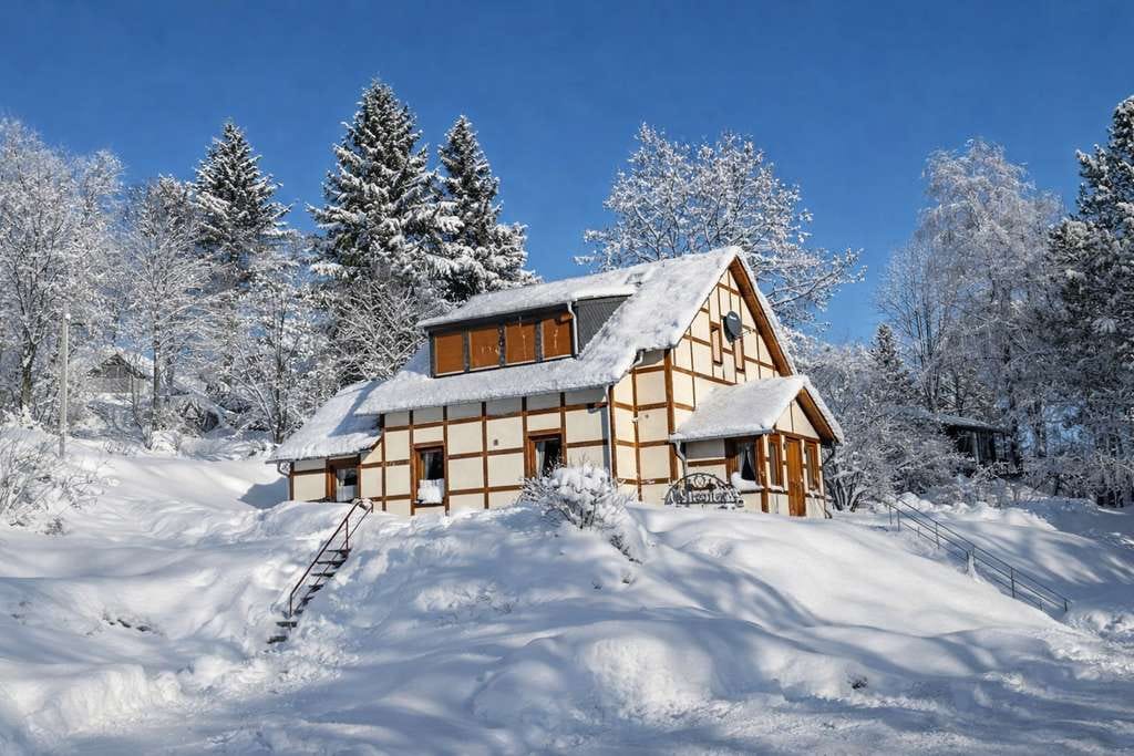 Immobilie in Oberwiesenthal - 1A-Lage direkt an der Skipiste – bezugsfertiges Ferienhaus mit Wellness in Oberwiesenthal! - Bild 0