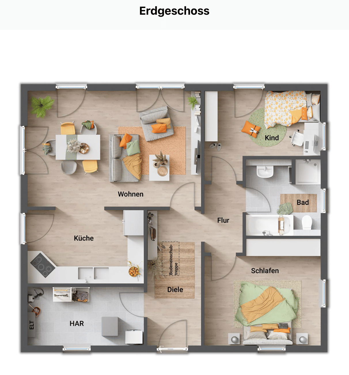 Immobilie in Pfarrweisach - Moderner Town & Country Bungalow 92 – Wohnen auf einer Ebene | Effizienzhaus in Kraisdorf-Sand - Bild 3