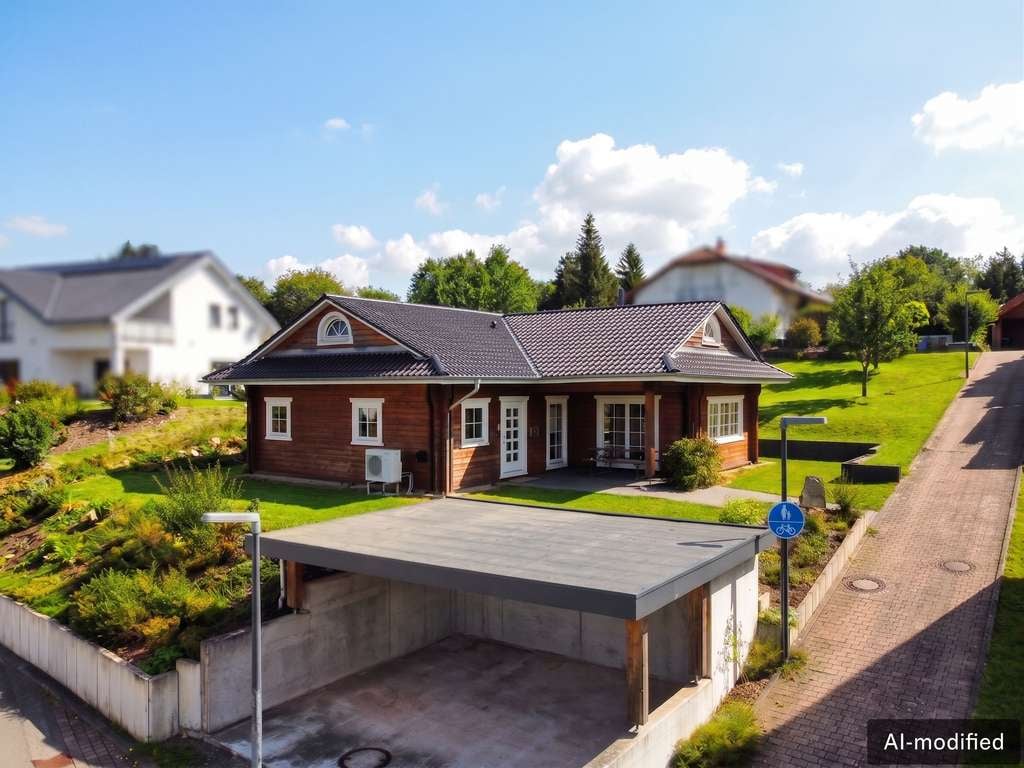 Immobilie in Hornbach - Modernes Wohnen auf einer Ebene – gepflegter Holz-Bungalow mit viel Platz und Wohlfühlcharakter - Bild 0
