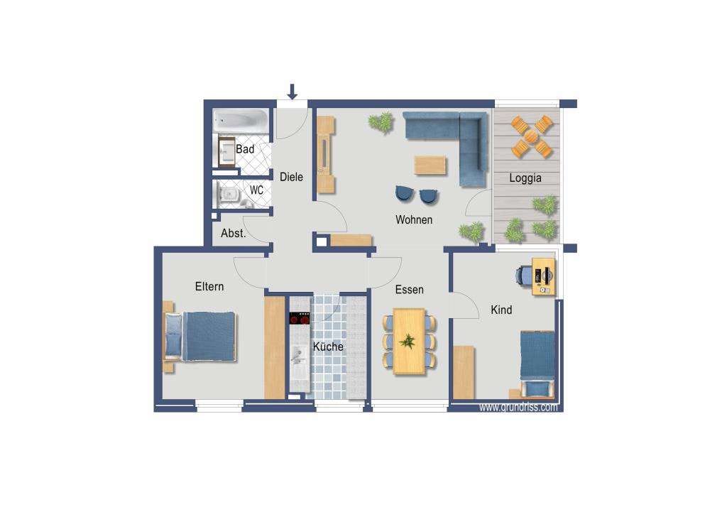 Immobilie in Meerbusch - KAPITALANLAGE:vermietete 3-Zimmer-Wohnung mit Balkon - Bild 1