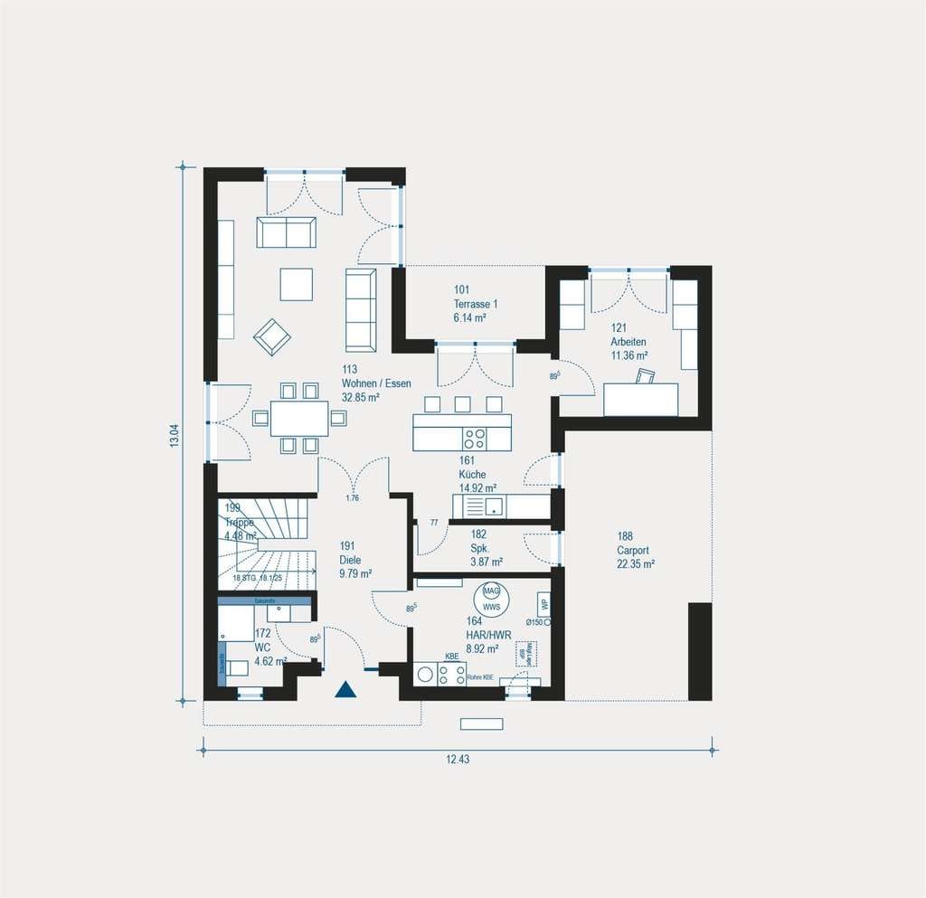 Immobilie in Körborn - Modernes Fertighaus Highline 1 im Bauhaus-Stil mit durchdachtem Raumkonzept - Bild 1