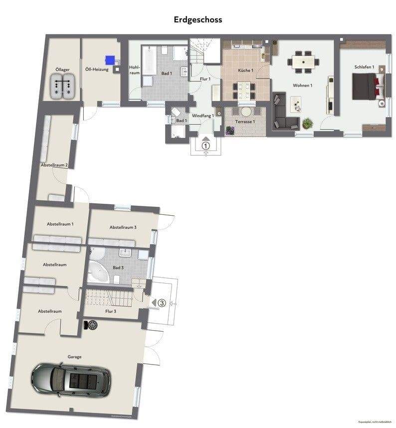Immobilie in Wittenberg - 2 Wohnungen im Hauptgebäude + 1 Wohnung im Nebengebäude = Exklusives Renditeobjekt - Bild 3
