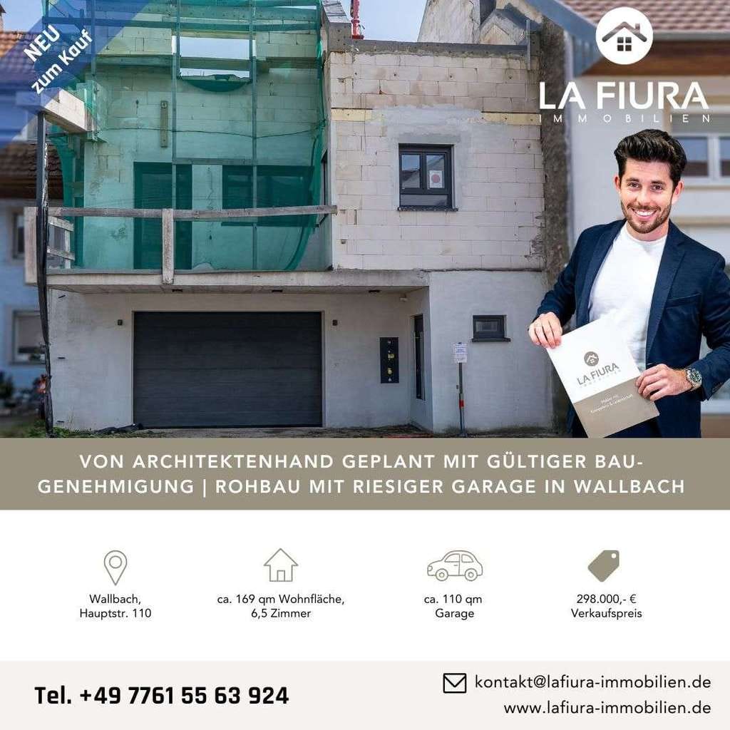 Immobilie in Bad Säckingen - LFI | Von Architektenhand geplanter Bau zur Fertigstellung | mit 110 qm großer Garage in Wallbach - Bild 0