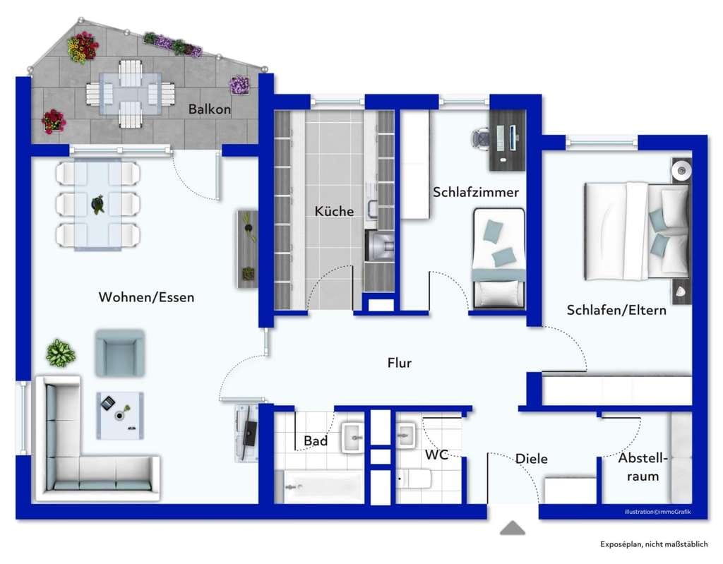 Immobilie in Heppenheim - Großzügige 3 Zimmerwohnung in Stadtrandlage von Heppenheim - Bild 0
