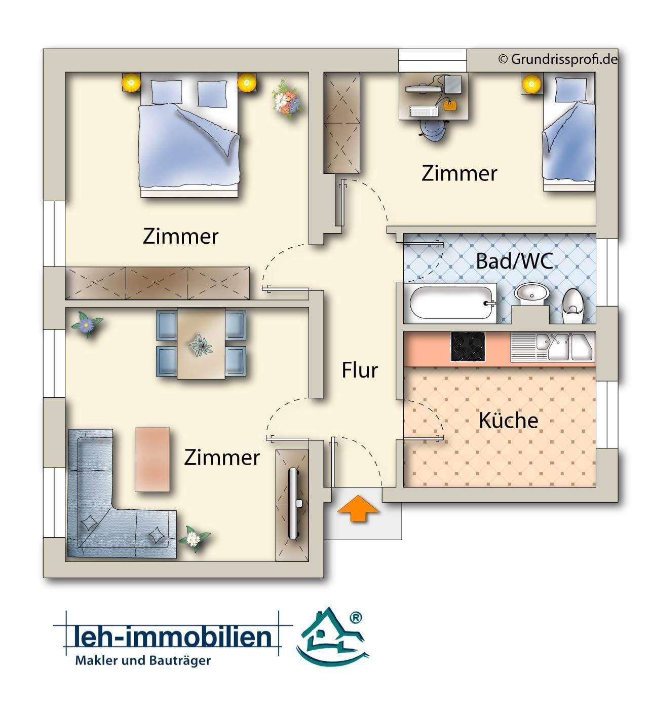 Immobilie in Eisenhüttenstadt - ! 3Raum ETW im Ortsteil Schönfließ ! - Bild 0