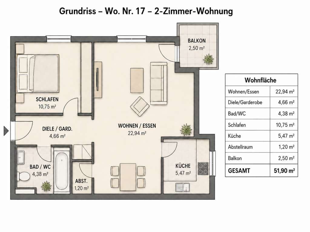 Immobilie in Plochingen - Renovierungsbereite 2-Zimmer-Wohnung mit Balkon und Duplex-Stellplatz in Plochingen - Bild 1