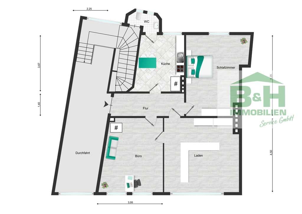Immobilie in Bitterfeld-Wolfen - Mehrfamilienhaus in Bitterfeld – mit 3 Einheiten und schmaler Zufahrt + DG-Reserve 252 qm WFL - Bild 2