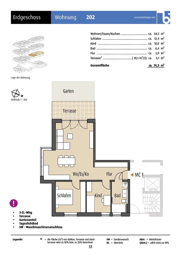 Immobilie in Untereisesheim - Neue, großzügige und moderne 3-Zi.-Wohnung - Bild 1